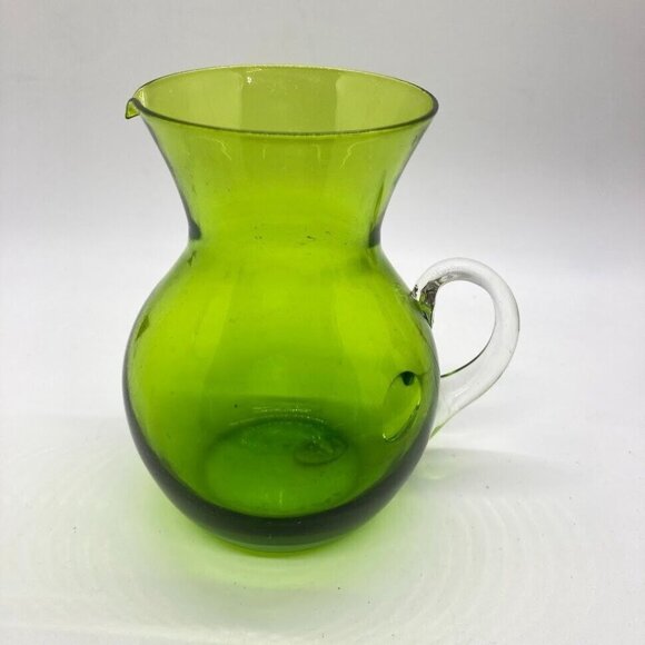 Lot 5 Enesco Japan Imports Miniature 3.5" Pitchers Applied Handle Jewel Tones - Picture 2 of 16